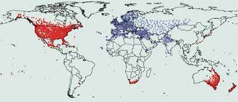 European Starling Distribution Map