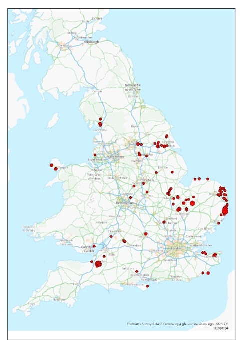 Eurasian Bittern presence in the UK during 2023