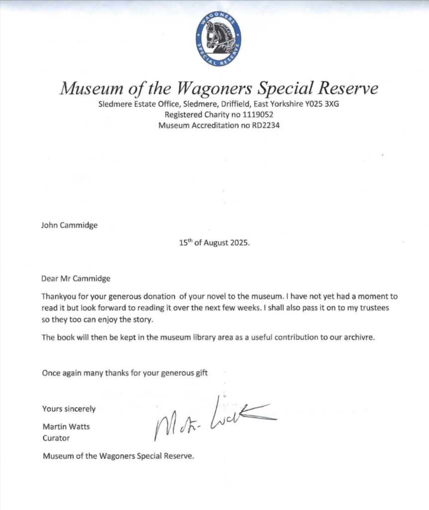 Museum of the Wagoners Special Reserve Letter